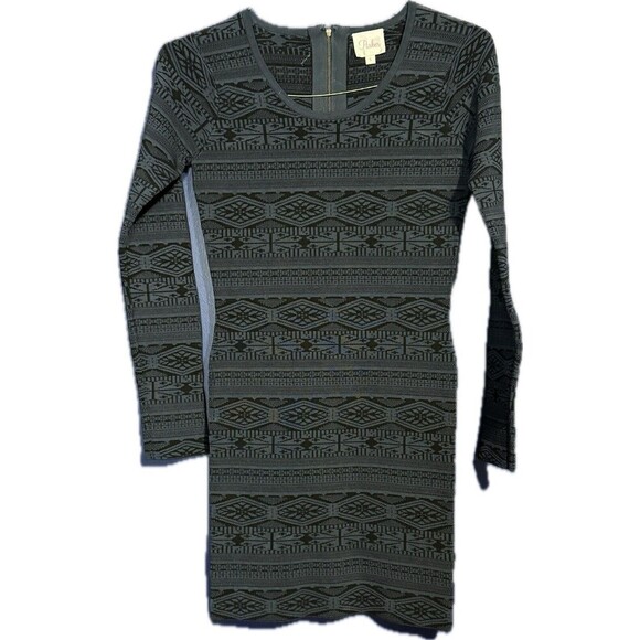 Parker Dress Sz Small Blue Black Faux Leather Katrina Eclipse Body-Con Dress - Picture 1 of 4